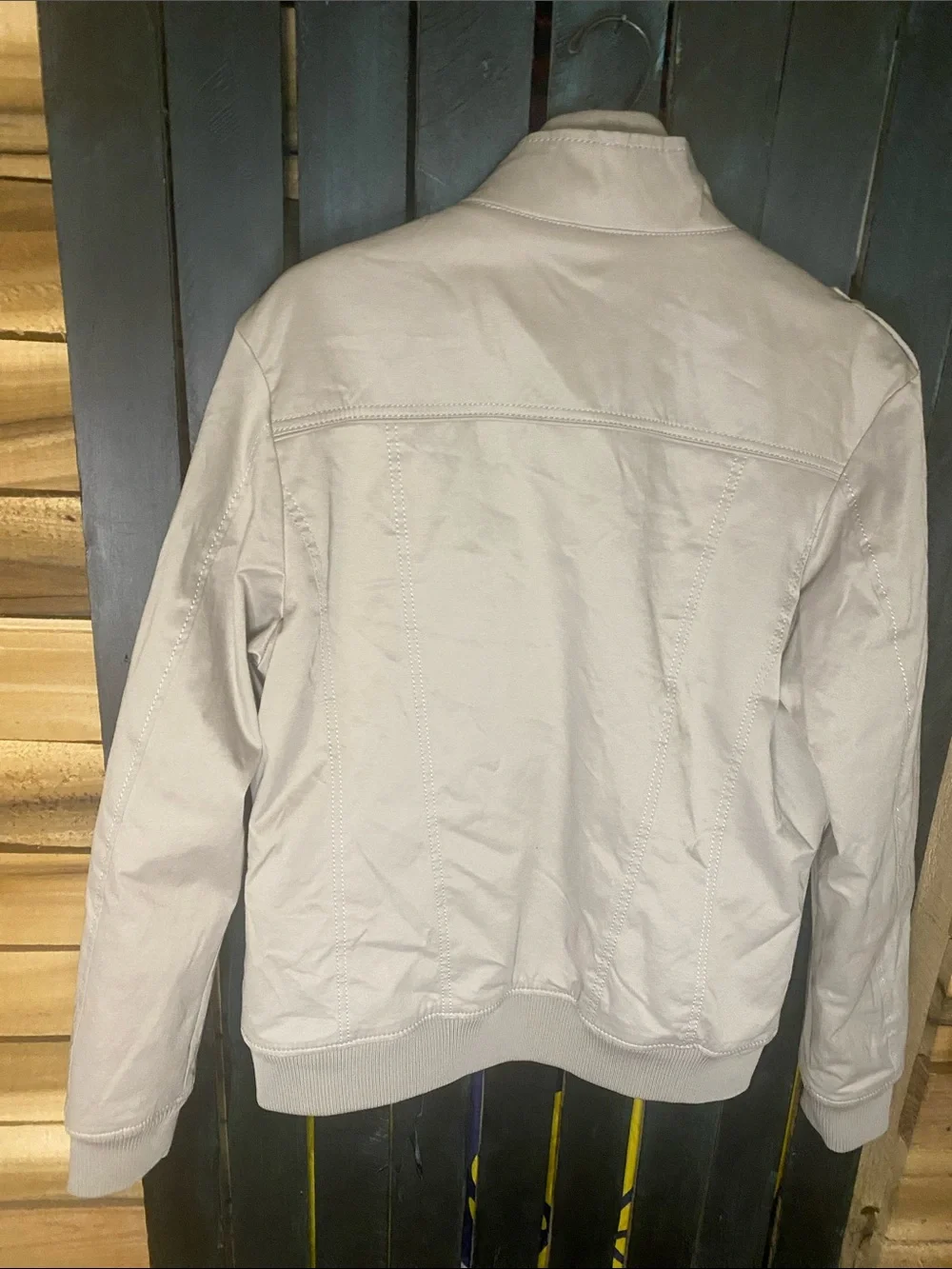 Zara Man Light Gray Zip-Front Harrington Jacket size Medium (tag XL)